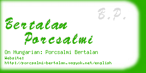 bertalan porcsalmi business card